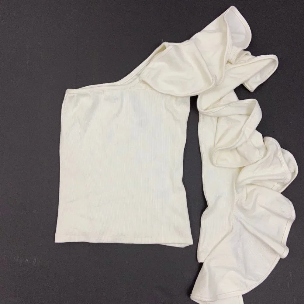 Beaufille‎ Electra White One Shoulder Ruffl… - Picture 6 of 6